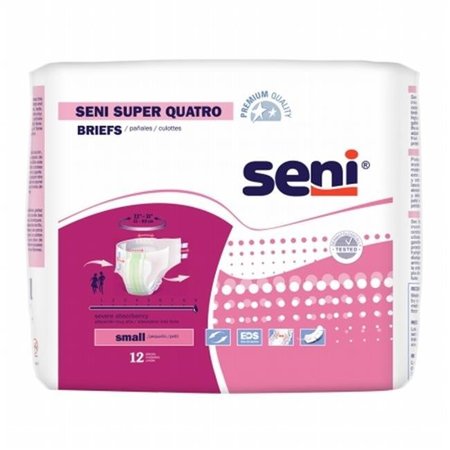 TZMO USA TZMO USA S-SM12-BQ1 Seni Super Quatro Briefs for Severe Incontinence; Small - Case of 48 S-SM12-BQ1